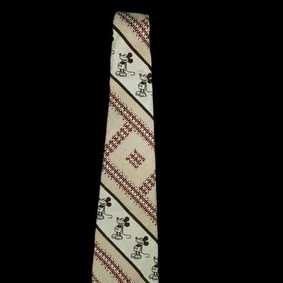 Classic Mickey Mouse Cervantes Tie Vintage Walt Disney Productions Qiana Nylon - Picture 6 of 12